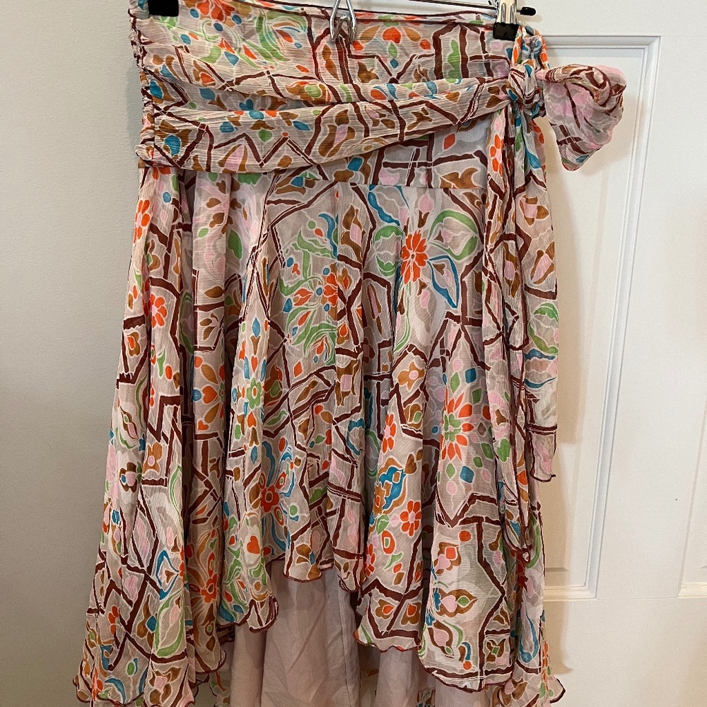 Diane Von Furstenberg, A-line, Asymmetrical skirt, multi color